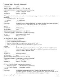 Chapter 4 Learning Testing Powered Cognero page 23 Project Integration