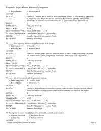 Chapter 9 Project Human Resource Management articulates where the group is going