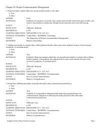 Chapter 10 The Outputs This Process Include Acommunications Management