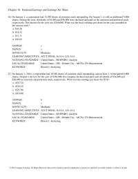 Chapter 16 Retained Earnings And Earnings Per