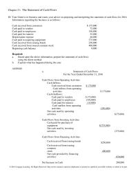 Chapter 21 Prepare the Net Cash Flow from Operating Activities section