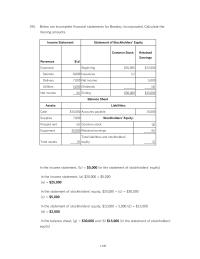 Chapter 1 Below Are Incomplete Financial Statements For