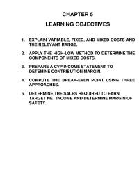Accounting Chapter 5 Homework Although The Linear Relationship May Not Completely