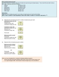 Accounting Chapter 5 Homework Cost Goods Sold Selling Expenses Administrative Expenses