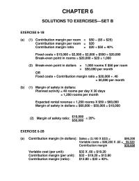 Accounting Chapter 6 Homework At the break-even point fixed costs and contribution