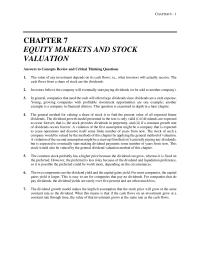 Chapter 7 Homework The Stock Begins Constant Growth After The