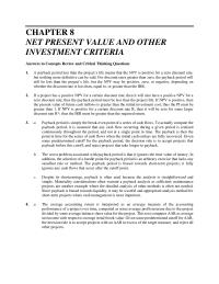 Chapter 8 Homework The Payback Period For Each Project Is