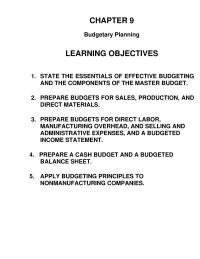 Accounting Chapter 9 Homework The Primary Objective Longrange Planning Develop The