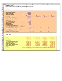 Chapter 16 Homework Beginning Cash Balance Net Cash Inflow Ending