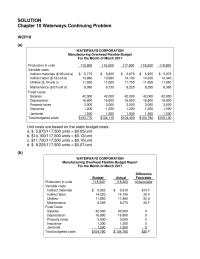 Accounting Chapter 10 Homework Waterways Corporation Manufacturing Overhead Flexible Budget Report
