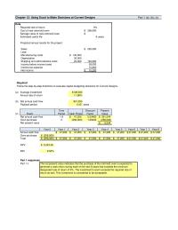 Accounting Chapter 12 Homework Current Designs Data Required Rate Return Cost