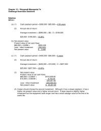 Accounting Chapter 12 Homework Less Initial Investment 27000000 Net Present Value