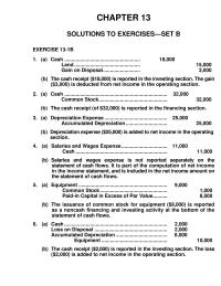 Accounting Chapter 13 Homework &nbsp;The issuance of common stock for equipment ($9,000)