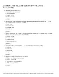 Economics Chapter 1 The objective of maximizing shareholder wealth