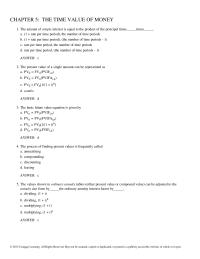 Economics Chapter 5 The Time Value Money39 You Sold 100