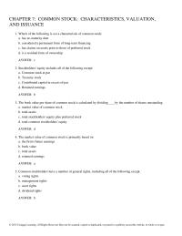 Economics Chapter 7 Common Stock Characteristics Valuation And Issuance