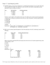 Economics Chapter 11 Because Recognizes The Riskiness Various Projects Can
