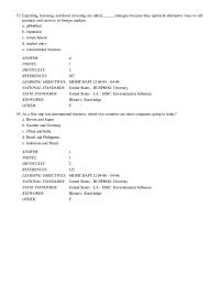 Chapter 03 Exporting, licensing, and direct investing are called products