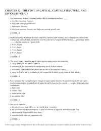 Economics Chapter 12 The Cost Capital Structure And Dividend