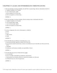 Economics Chapter 19 Lease-buy analysis assumes that the alternative to leasing