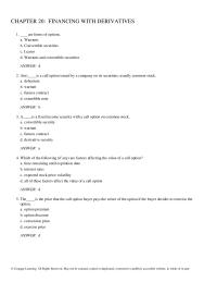 Economics Chapter 20 The Market Price The Warrants 30 And