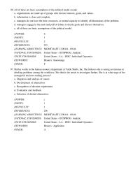 Chapter 06 All of these are basic assumptions of the political