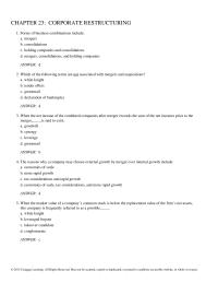 Economics Chapter 23 Legal Insolvency Occurs When a The Firm Unable