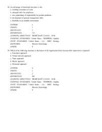 Chapter 07 Which of the following structures is the leanest of all organization