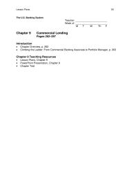 Banking Chapter 9 Homework From Commercial Banking Associate to Portfolio Manager