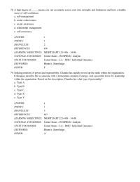 Chapter 10 A high degree of means you can accurately assess your own