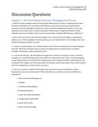 Human Resources Chapter 1 Homework Good Managers Are Constantly Looking Processes Within