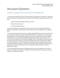 Human Resources Chapter 2 Homework Lussier Human Resources Management Sage Publishing 2019