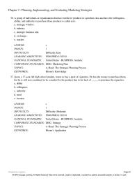 Chapter 02 Planning Implementing And Evaluating Marketing Strategies
