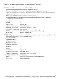 Chapter 03 Responsibility And Ethics Marketing Keywords Blooms Application