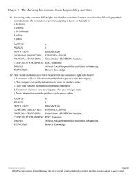 Chapter 03 Ethics Marketing Keywords Blooms Knowledge Powered Cognero