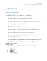 Human Resources Chapter 12 Homework Depends on measure of individual performance or results