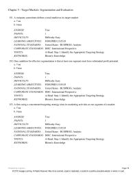 Chapter 05 A company sometimes defines a total market as its target market