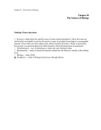 Chapter 1 Science Subdivided Into Specific Areas Study Termed