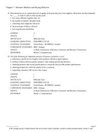 Chapter 07 Most businesses try to control the level of quality in the parts