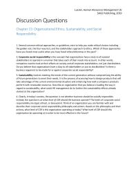 Human Resources Chapter 15 Homework Describe Organization That You Believe Leading The