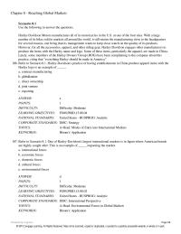 Chapter 08 Reaching Global Markets Scenario 81 Use