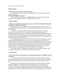 Chapter 7 How Cells Harvest Energy Clarify Question