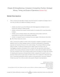 Chapter 6 Strengthening Company’s Competitive Position Strategic moves Timing