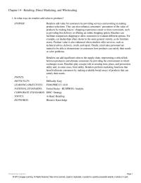 Chapter 14 In what ways do retailers add value to products