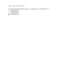Chapter 14 Which The Following DNA Sequences Complementary