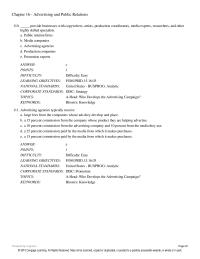 Chapter 16 Which The Following Not Public Relations Tool
