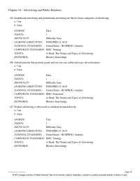 Chapter 16 Institutional advertising and promotional advertising are the two basic