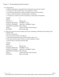Chapter 17 A dealer loader is additional compensation to salespeople