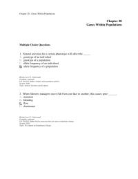 Chapter 20 Natural Selection For Certain Phenotype Will Affect