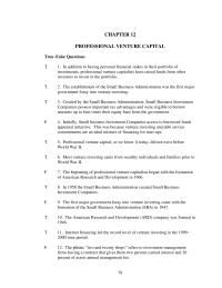 Chapter 12 When Screening Prospective New Ventures Venture Capital